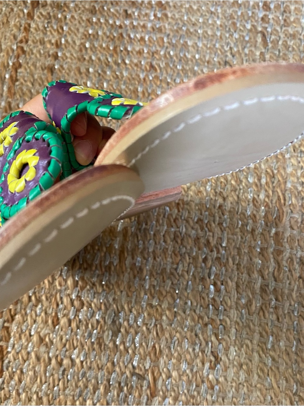 Rare Jack Rogers x Kenny Scharf Limited Edition Daisy Sandal Purple Green 10M - Picture 7 of 10